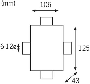 3 Stuks  verbindingsdoos 4-delig IP67 zwart voor Kabeldiameter von 6 bis 12mm 232
