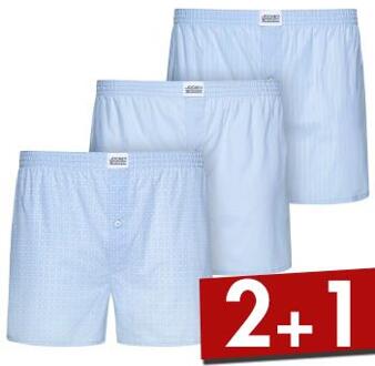 3 stuks Woven Soft Poplin Boxer Shorts 3XL-6XL * Actie * Blauw