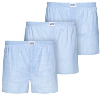 3 stuks Woven Soft Poplin Boxer Shorts * Actie * Blauw - Small,Medium,Large,X-Large,XX-Large
