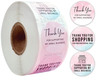 3 Styles Cute Floral 'Thank you for supporting my small business' Stickers Round Seal Labels for Business Gift Box Decor 500 Pcs