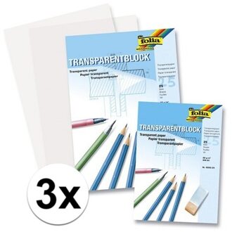 3 tekenblokken transparant tekenpapier A4 - Hobbypapier