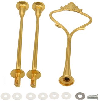 3 Tier Cake Cupcake Plate Stand Fruit Dessert Bread Plates Birthday Party Wedding Decor Tableware Handle Hardware Fitting Holder goud