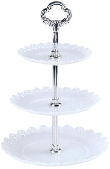 3 Tier Cake Stand Decorating Gereedschap Afternoon Tea Bruiloft Platen Party Servies Bakewarex Plastic Lade Display Rack Cake transparant