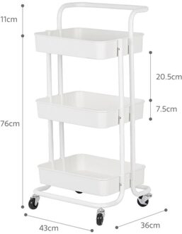 3-Tier Keuken Badkamer Trolley Vloer Plank Multifunctionele Opslag Rack Ruimtebesparend Mobiele Opslag Rack Organizer Met Wiel Hwc