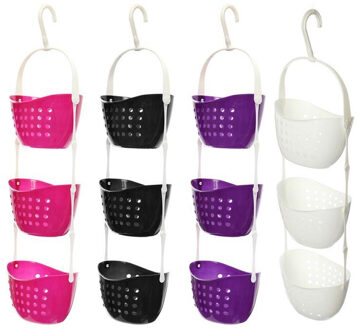 3-Tier Slaapkamer Douche Opknoping Mand Caddy Bad Rack Organizer roos rood