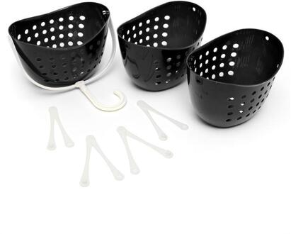 3-Tier Slaapkamer Douche Opknoping Mand Caddy Bad Rack Organizer zwart