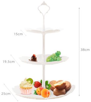 3 Tier Taart Plaat Stand Afternoon Tea Bruiloft Platen Deel Dessertbord Fruit Opbergrek Tablewaretool Houder C