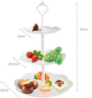 3 Tier Taart Plaat Stand Afternoon Tea Bruiloft Platen Deel Dessertbord Fruit Opbergrek Tablewaretool Houder