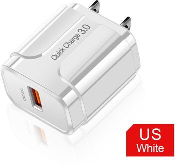 3 Usb Charger Quick Charge 3.0 Voor Samsung Xiaomi Iphone Universal Muur Mobiele Telefoon Snel Opladen Adapter QC3.0 Wall Charger 1u US wit