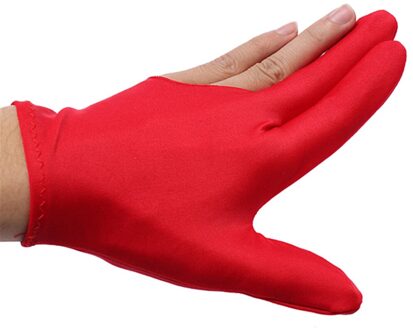 3 Vinger Handschoenen Snooker Pool Biljart Handschoen Cue Shooter Spandex Drie Vinger Biljart Accessoire Unisex Vrouwen En Mannen rood