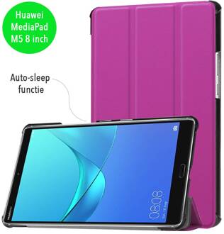 3-Vouw sleepcover hoes - Huawei MediaPad M5 8.4 inch - paars