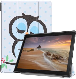 3-Vouw sleepcover hoes - Lenovo Tab E10 - Lazy Owl