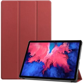 3-Vouw sleepcover hoes - Lenovo Tab P11 - Bordeaux Rood