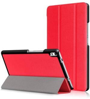 3-Vouw stand flip hoes Lenovo Tab 4 8 Plus rood