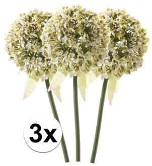 3 x Kunstbloemen steelbloem witte sierui 70 cm - Kunstbloemen