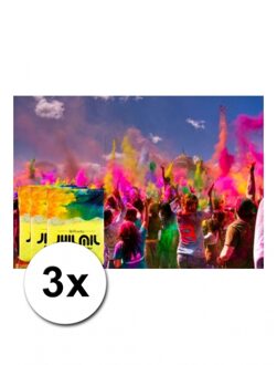 3 zakjes Holi festival kleurpoeder geel