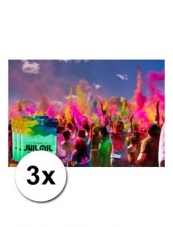 3 zakjes Holi festival kleurpoeder groen
