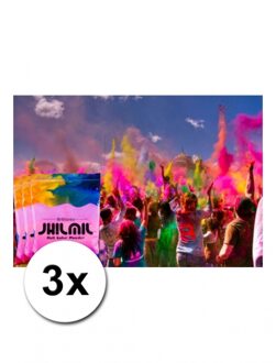 3 zakjes Holi festival kleurpoeder roze