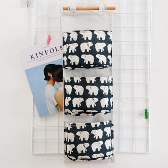 3 Zakken Beer Dier Make Muur Opknoping Opbergtas Organizer Container Cosmetische Diversen Organiser Pouch Garderobe Kast