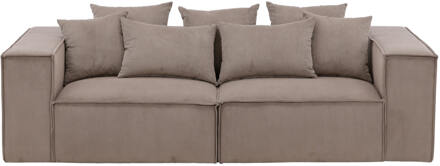 3-zits Bank 'Yulonda' Rib, kleur Bruin