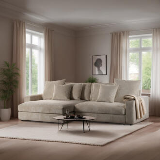 3-zits Loungebank 'Charlena' Links/Rechts, kleur Naturel