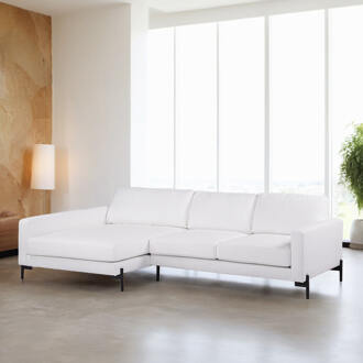 3-zits Loungebank 'Denika' Bouclé, Links, kleur Wit Naturel