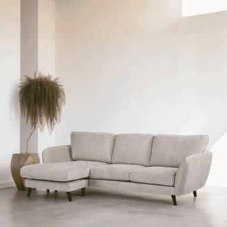 3-zits Loungebank 'Shafiq' Links, kleur Beige