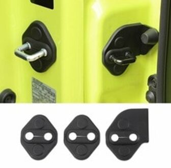 3 * Zwart Abs Auto Deurslot Deksel Gesp Cover Trim Fit Voor Suzuki Jimny Cover Trim