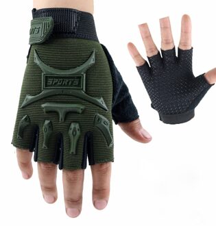 30 #1 Paar Half Vinger Fietsen Handschoenen Anti-Slip Anti-Zweet Fiets Rijden Handschoenen Shock Proof Mtb road Mountainbike Sport Handschoenen M / GN