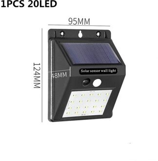 30/100 Led Solar Light Outdoor Solar Lamp Pir Motion Sensor Zonne-energie Zonlicht Straat Licht Voor Tuin Decoratie Wandlamp 1stk 20LED