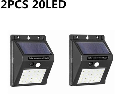 30/100 Led Solar Light Outdoor Solar Lamp Pir Motion Sensor Zonne-energie Zonlicht Straat Licht Voor Tuin Decoratie Wandlamp 2stk 20LED