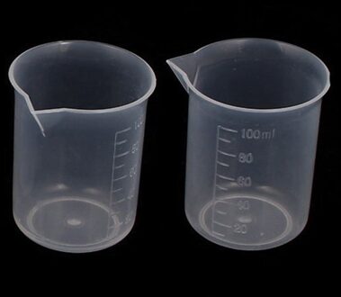 #30 100 Ml Maatbeker Clear Plastic Maatbeker Voor Lab 2 Pcs Keuken Lab Tool Chemie Leren Briefpapier