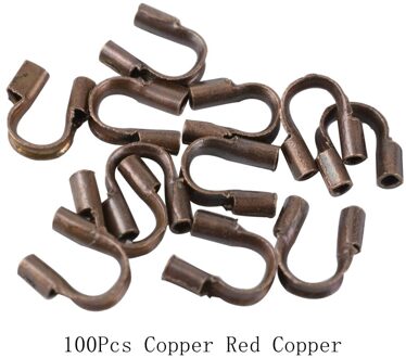 30-100 Stks/partij 4.5X4Mm Rvs Koperdraad Guard Protectors Loops U-vorm Connectoren Voor Sieraden maken Accessoires koper rood