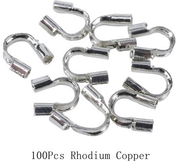30-100 Stks/partij 4.5X4Mm Rvs Koperdraad Guard Protectors Loops U-vorm Connectoren Voor Sieraden maken Accessoires Rhodium