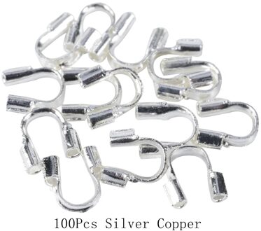 30-100 Stks/partij 4.5X4Mm Rvs Koperdraad Guard Protectors Loops U-vorm Connectoren Voor Sieraden maken Accessoires zilver