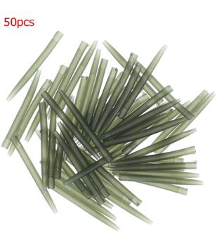 30 100 Stuks Vishaak Mouw Buis Haar Rig Aligner Mouwen Soft Anti Tangle Klepstandsteller Terminal Tackle Karpervissen Accessoires 50stk