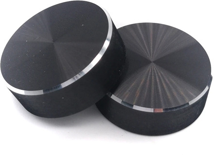 30*10MM Aluminium Alloy Potentiometer Knob Cap Encoder Volume Control Knob Audio Knob for 6 Mm D-axis Shaft Black