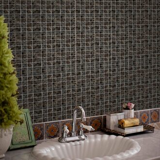 30 #10Pc 3D Kristal Tegel Stickers Diy Waterdichte Zelfklevende Muurstickers Home Decoratie Keuken Woonkamer wc 10x10cm