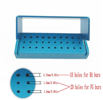 30/15 Holes Aluminium Dental Burs Holder Block Dental Disinfection Box for FG Burs and RA Burs