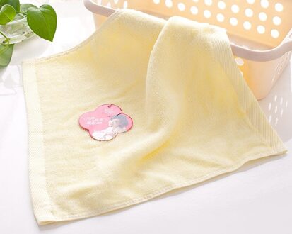 30*30Cm Bamboe Cellulose Kleur Vierkante Handdoek Reclame Water Absorberende Kinderen Gezicht Handdoek geel