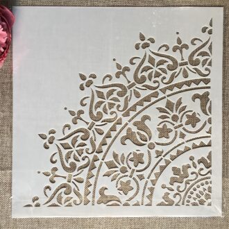 30*30Cm Mandala 1/4 Wiel Ronde Geometrie Diy Gelaagdheid Stencils Schilderij Plakboek Kleuring Embossing Album Decoratieve Template 2