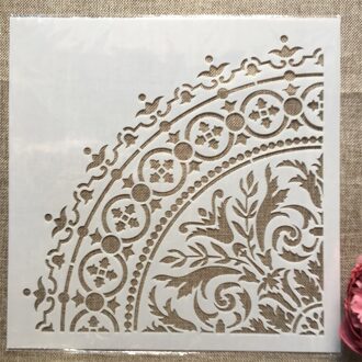 30*30Cm Mandala 1/4 Wiel Ronde Geometrie Diy Gelaagdheid Stencils Schilderij Plakboek Kleuring Embossing Album Decoratieve Template