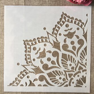 30*30Cm Mandala 1/4 Wiel Ronde Geometrie Diy Gelaagdheid Stencils Schilderij Plakboek Kleuring Embossing Album Decoratieve Template