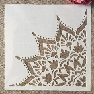 30*30Cm Mandala 1/4 Wiel Ronde Geometrie Diy Gelaagdheid Stencils Schilderij Plakboek Kleuring Embossing Album Decoratieve Template