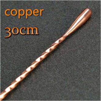 30/40/50Cm Rvs Roer Lepel Mengen Gram Cocktail Lepel Spiraal Patroon Barman Gereedschap Bar Teadrop lepel Bar Tool 300mm koper