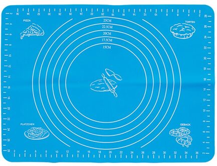 30*40 Siliconen Keuken Kneden Deeg Mat Cookie Cake Bakken Mat Gereedschap Dikke Non-stick Rolling Matten Gebak accessoires Sheet Pad Blauw