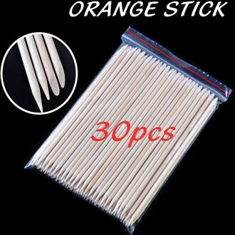 30/50/100 Pcs Oranje Houten Stok Nail Art Sticks Cuticle Pusher Remover Manicure Pedicure Care doorzichtig