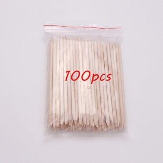 30/50/100 Pcs Oranje Houten Stok Nail Art Sticks Cuticle Pusher Remover Manicure Pedicure Care licht grijs