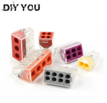 30/50/100PC DIY YOU PCT-102/103D/104D/104/106/108 Universal Compact Wire Wiring Connector Conductor Terminal Block With Lever