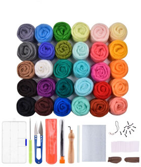 30/50 Kleuren Diy Wol Vilten Kit Gemengde Kleur Handvat Naaldvilten Gereedschap Handgemaakte Vilt Naald Set Stof Materialen Handwerk A reeks